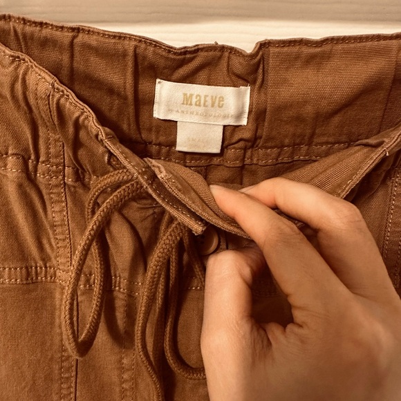 NWT Anthropologie Maeve Brown Wide-Leg Utility Pants - Picture 7 of 10